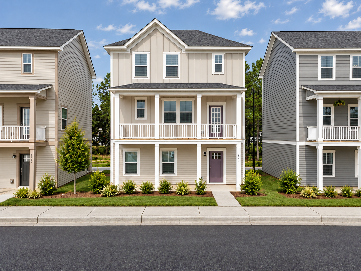 neat suburban homes along a quiet street