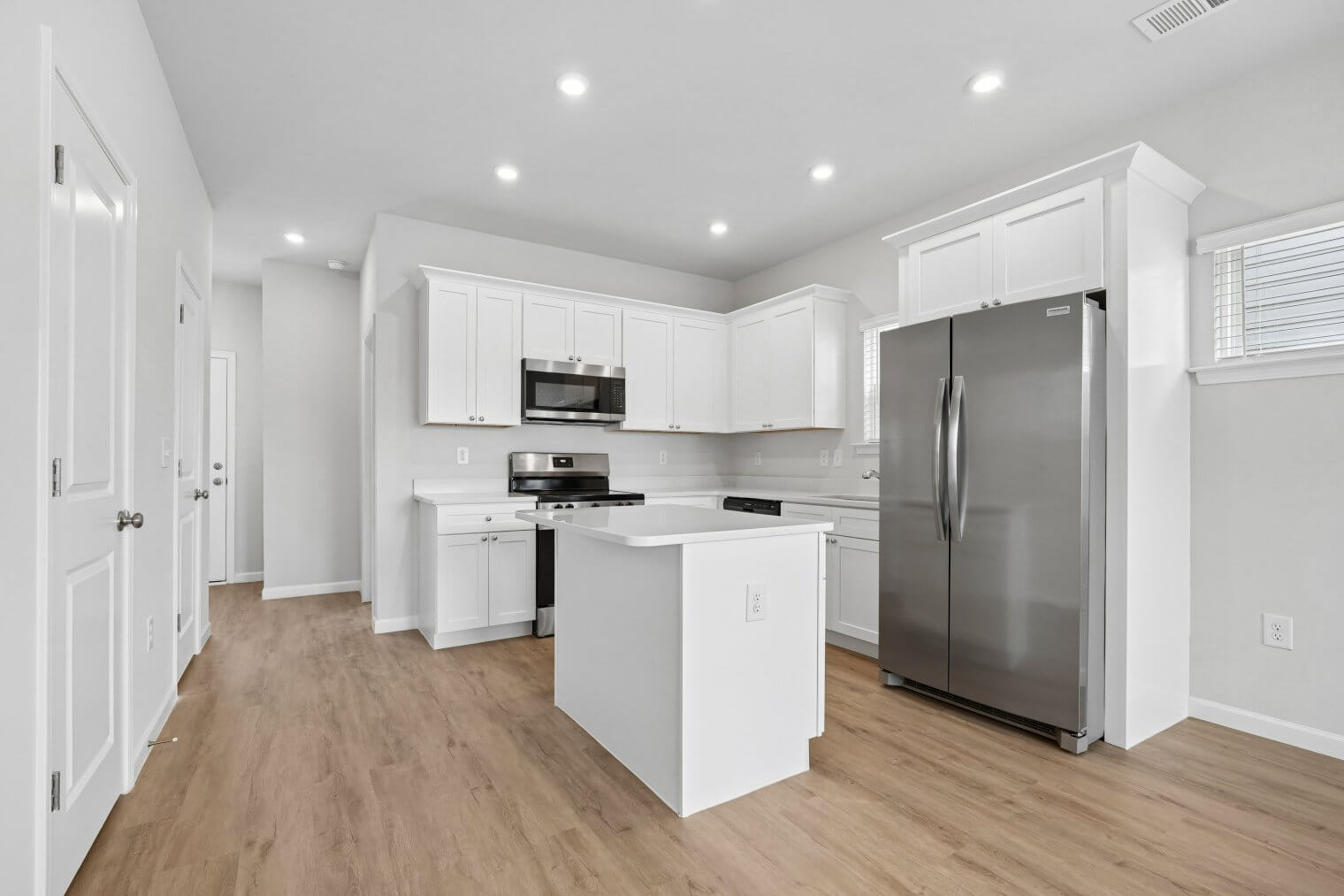 open kitchen with island